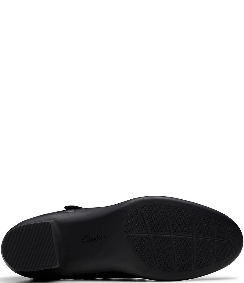Clarks Artisan Shaya Jane Leather Block Heel Mary Jane Pumps