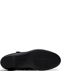 Clarks Artisan Shaya Jane Leather Block Heel Mary Jane Pumps