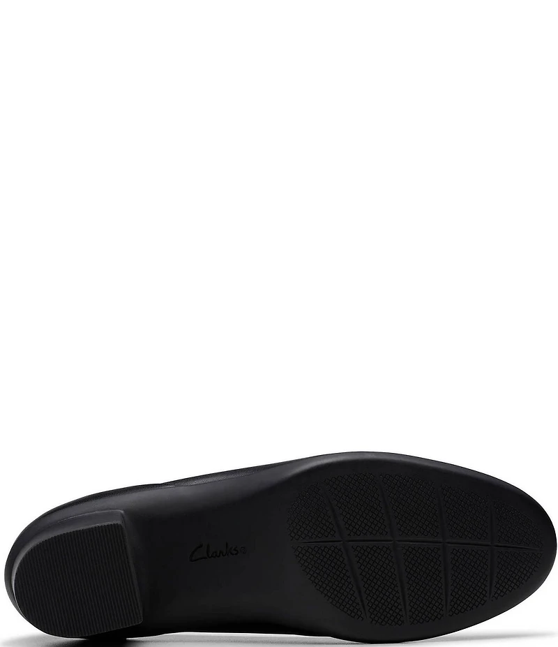 Clarks Artisan Shaya Poppy Leather Block Heel Pumps