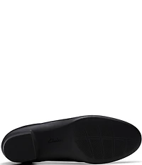 Clarks Artisan Shaya Poppy Leather Block Heel Pumps