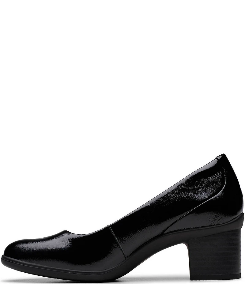 Clarks Artisan Shaya Poppy Patent Leather Block Heel Pumps