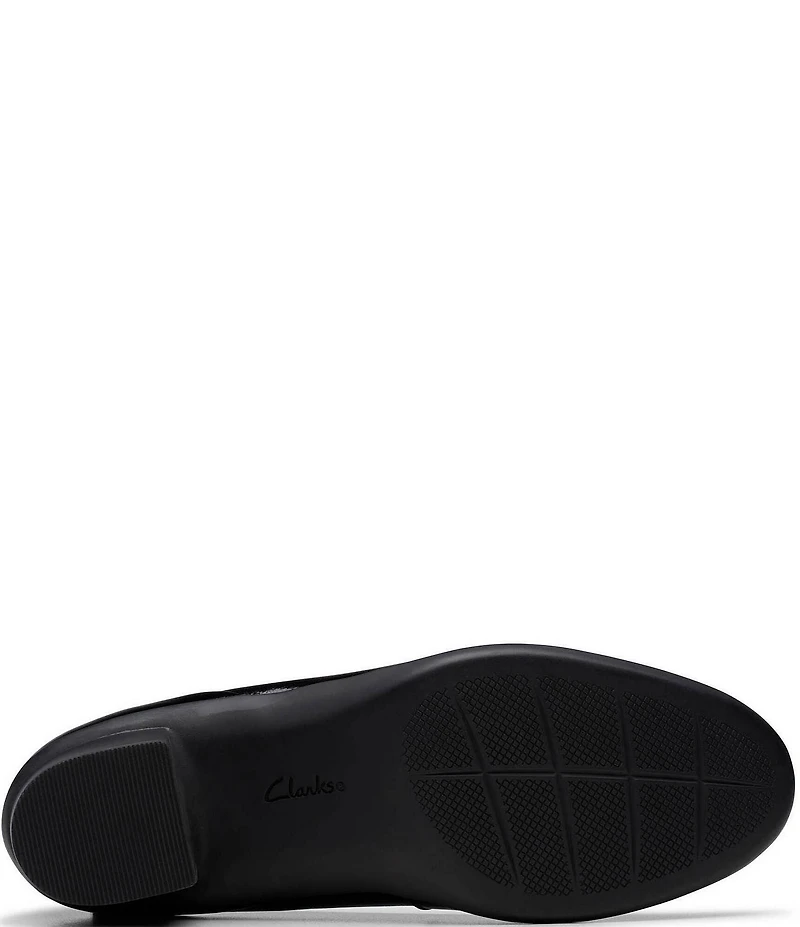 Clarks Artisan Shaya Poppy Patent Leather Block Heel Pumps
