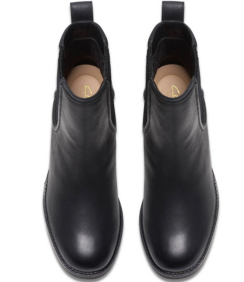 Clarks Signature Chamberly Top Leather Chelsea Booties