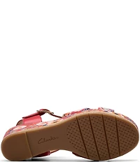 Clarks Signature Chicly Floral Print Platform Wedge Sandals