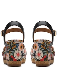 Clarks Signature Chicly Floral Print Platform Wedge Sandals
