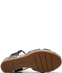 Clarks Signature Chicly Floral Print Platform Wedge Sandals