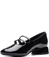 Clarks Signature Daiss 30 Shine Patent Leather Double Strap Mary Jane Pumps