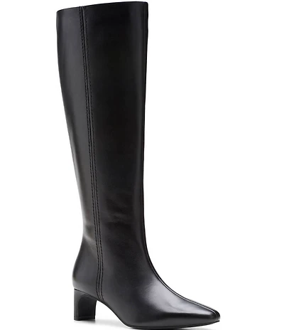 Clarks Signature Edina Leather Snip Toe Tall Boots