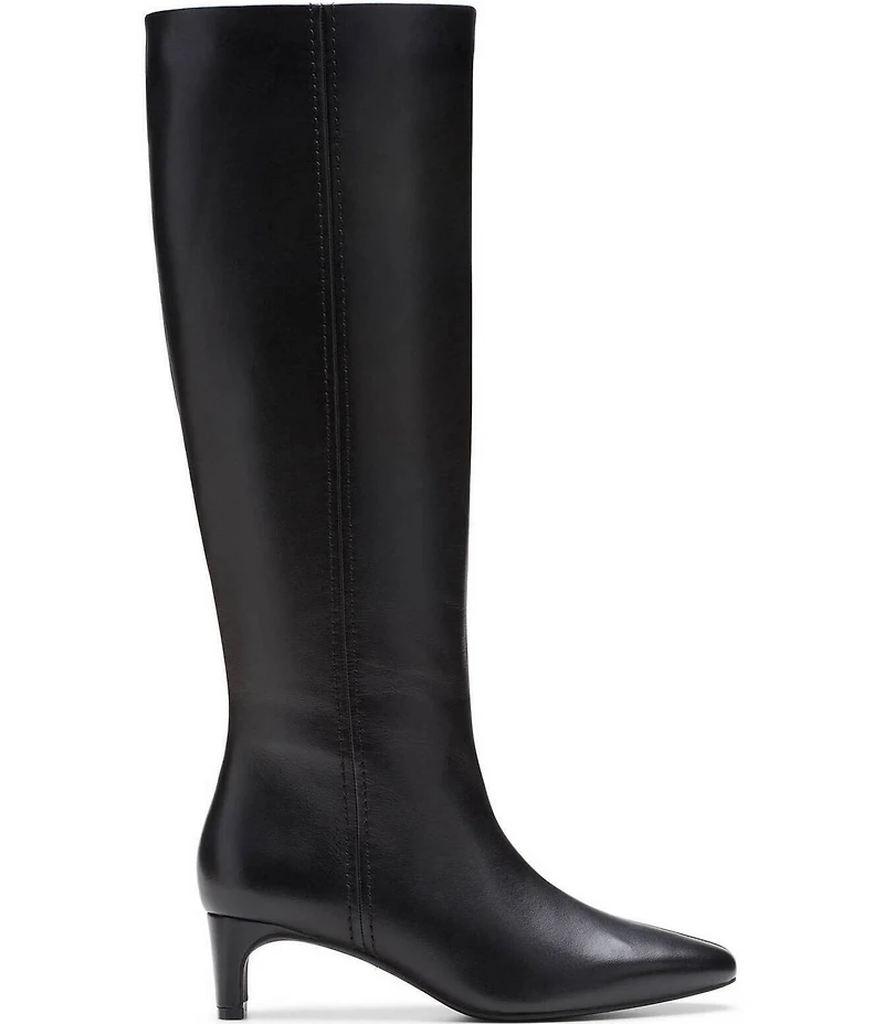 Clarks Signature Edina Leather Snip Toe Tall Boots