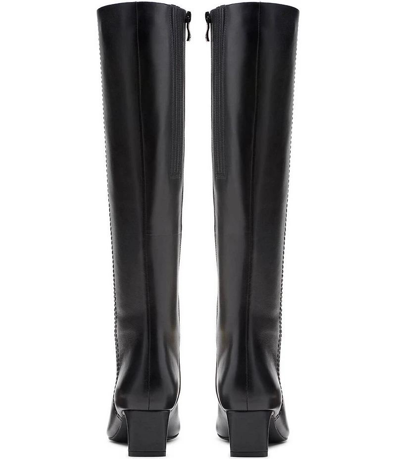 Clarks Signature Edina Leather Snip Toe Tall Boots