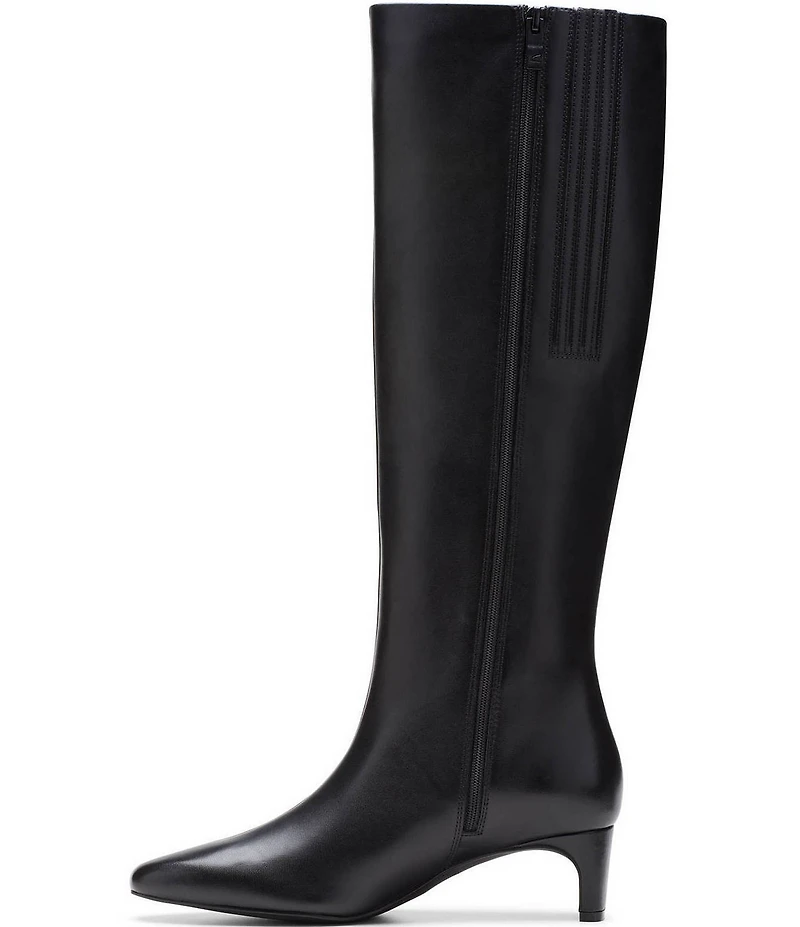 Clarks Signature Edina Leather Snip Toe Tall Boots