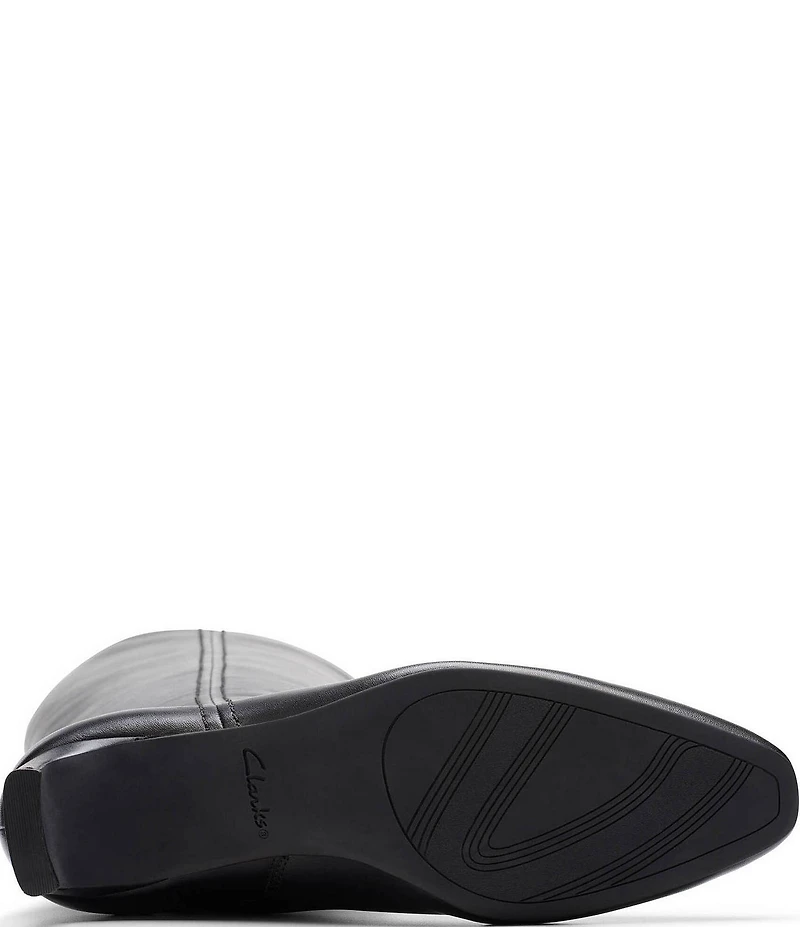 Clarks Signature Edina Leather Snip Toe Tall Boots