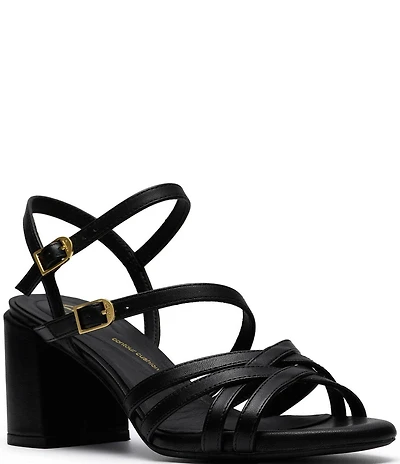 Clarks Signature Ezoria Strappy Leather Block Heel Dress Sandals