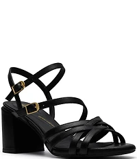 Clarks Signature Ezoria Strappy Leather Block Heel Dress Sandals