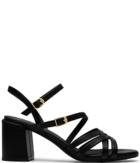 Clarks Signature Ezoria Strappy Leather Block Heel Dress Sandals