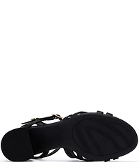 Clarks Signature Ezoria Strappy Leather Block Heel Dress Sandals