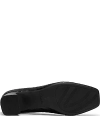 Clarks Signature Fernie Edge Crocodile Embossed Square Toe Loafer Pumps