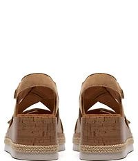 Clarks Signature Kidiki Sun Nubuck Suede Lizard Print Wedge Sandals