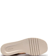 Clarks Signature Kidiki Sun Nubuck Suede Lizard Print Wedge Sandals