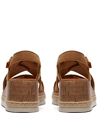 Clarks Signature Kidiki Sun Nubuck Suede Wedge Sandals