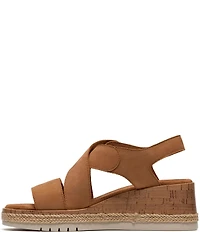 Clarks Signature Kidiki Sun Nubuck Suede Wedge Sandals