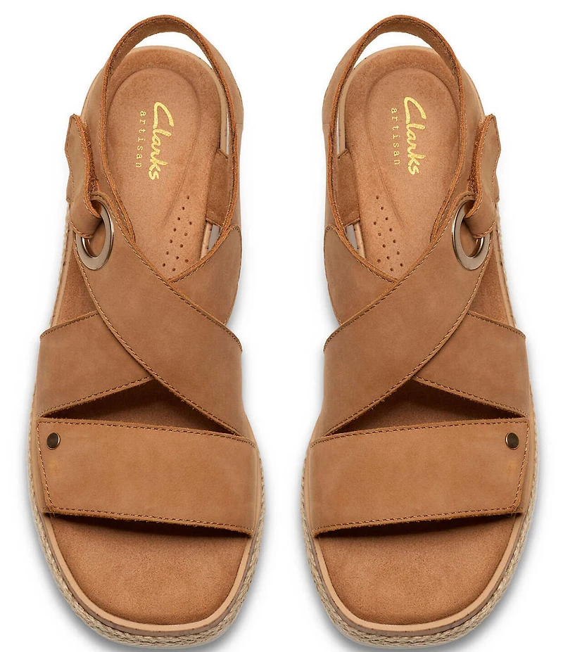 Clarks Signature Kidiki Sun Nubuck Suede Wedge Sandals