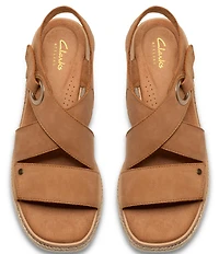 Clarks Signature Kidiki Sun Nubuck Suede Wedge Sandals