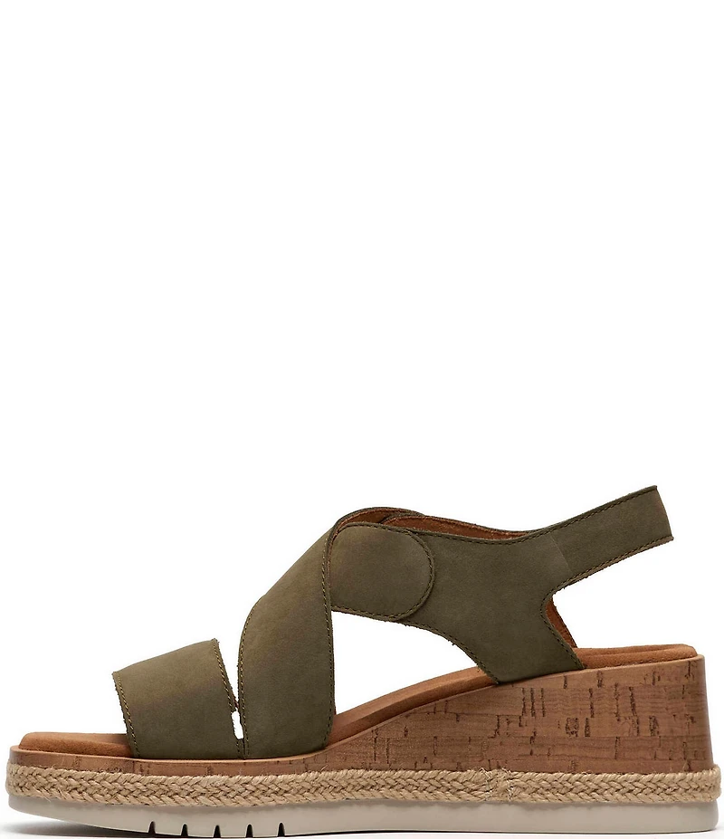 Clarks Signature Kidiki Sun Nubuck Suede Wedge Sandals