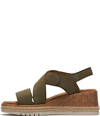 Clarks Signature Kidiki Sun Nubuck Suede Wedge Sandals