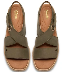 Clarks Signature Kidiki Sun Nubuck Suede Wedge Sandals