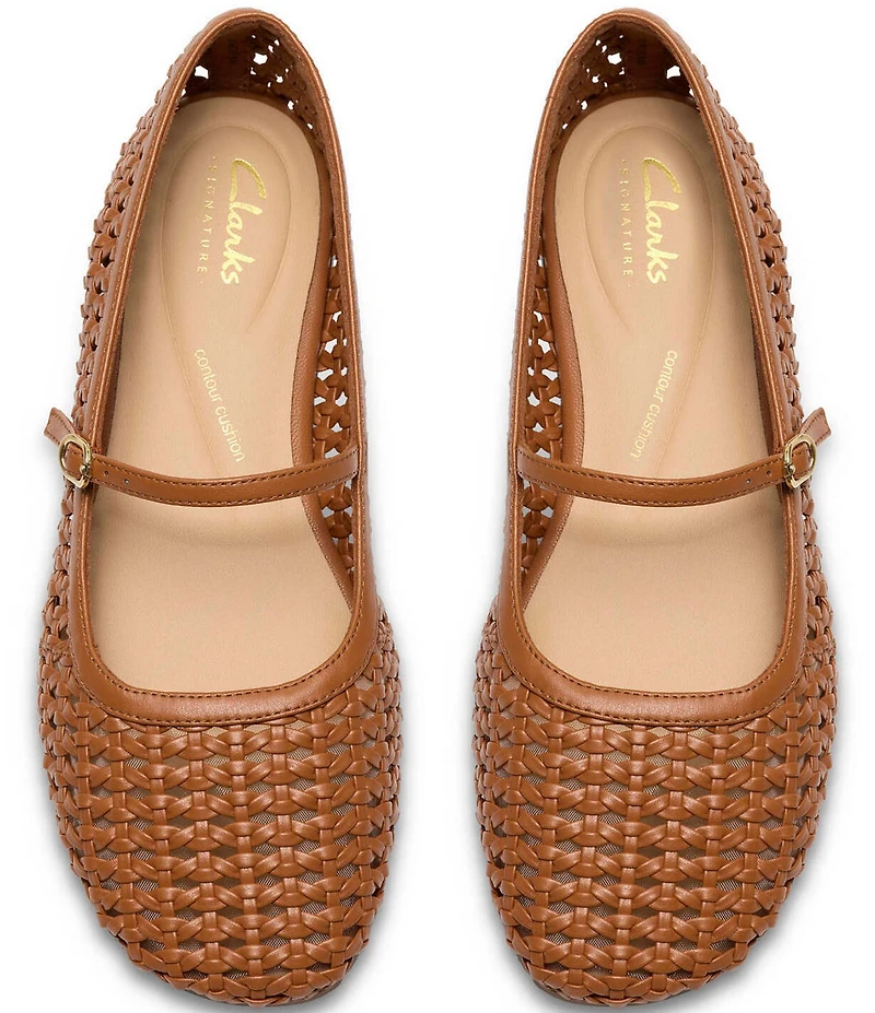 Clarks Signature Livia Sky Woven Mary Jane Ballet Flats