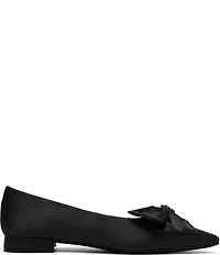 Clarks Signature Sensa 15 Bella Satin Pointed Toe Jeweled Bow Pumps