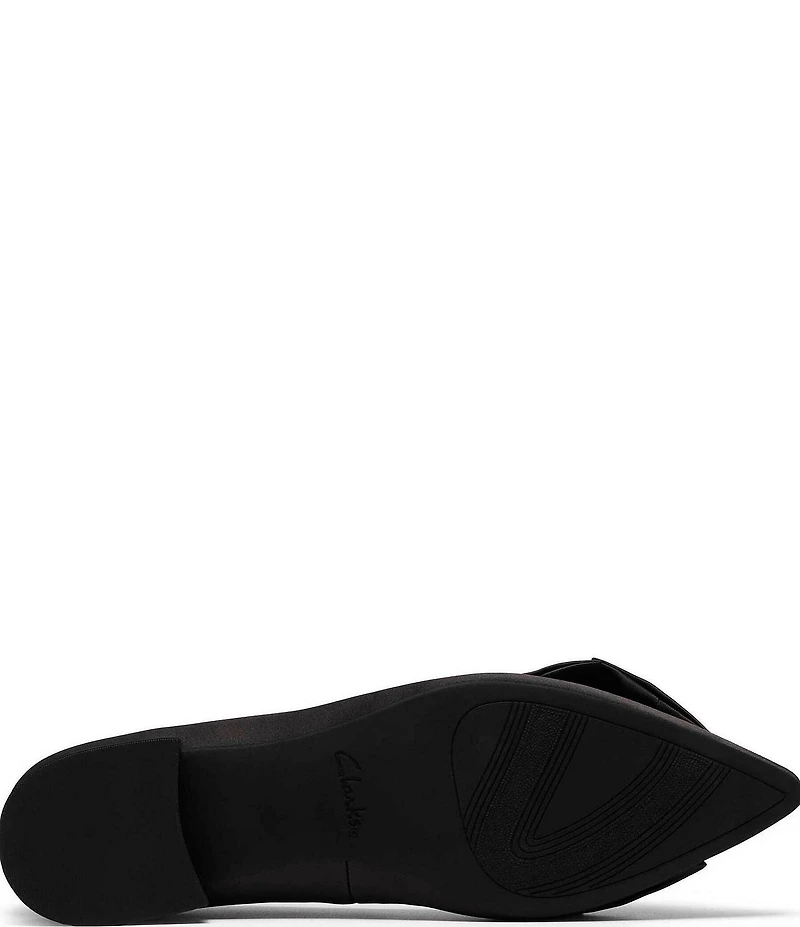 Clarks Signature Sensa 15 Bella Satin Pointed Toe Jeweled Bow Pumps
