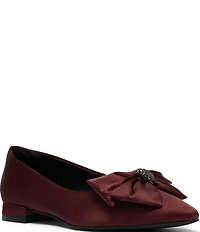 Clarks Signature Sensa 15 Bella Satin Pointed Toe Jeweled Bow Pumps