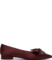 Clarks Signature Sensa 15 Bella Satin Pointed Toe Jeweled Bow Pumps
