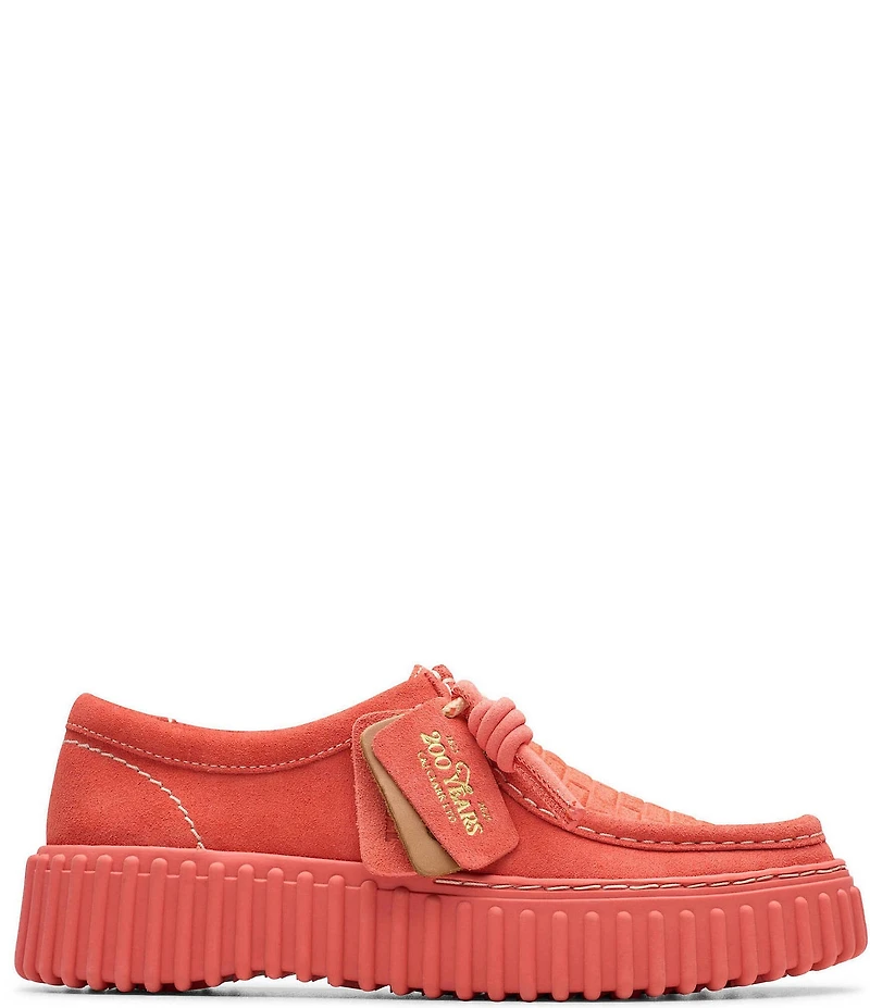 Clarks Signature Torhill Bee Embossed Suede Platform Moc-Toe Loafers