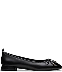 Clarks Signature Ubree 15 Poppy Patent Leather Bow Detail Cap Toe Ballet Flats