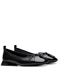 Clarks Signature Ubree 15 Poppy Patent Leather Bow Detail Cap Toe Ballet Flats