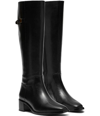 Clarks Signature Wrenn Hi Leather Block Heel Tall Boots