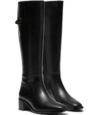Clarks Signature Wrenn Hi Leather Block Heel Tall Boots