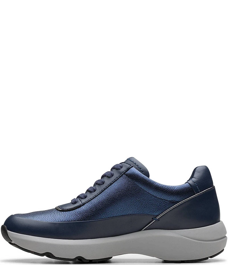 Clarks Signature Tivoli Leather Side Zip Wedge Sneakers