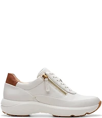 Clarks Signature Tivoli Leather Side Zip Wedge Sneakers