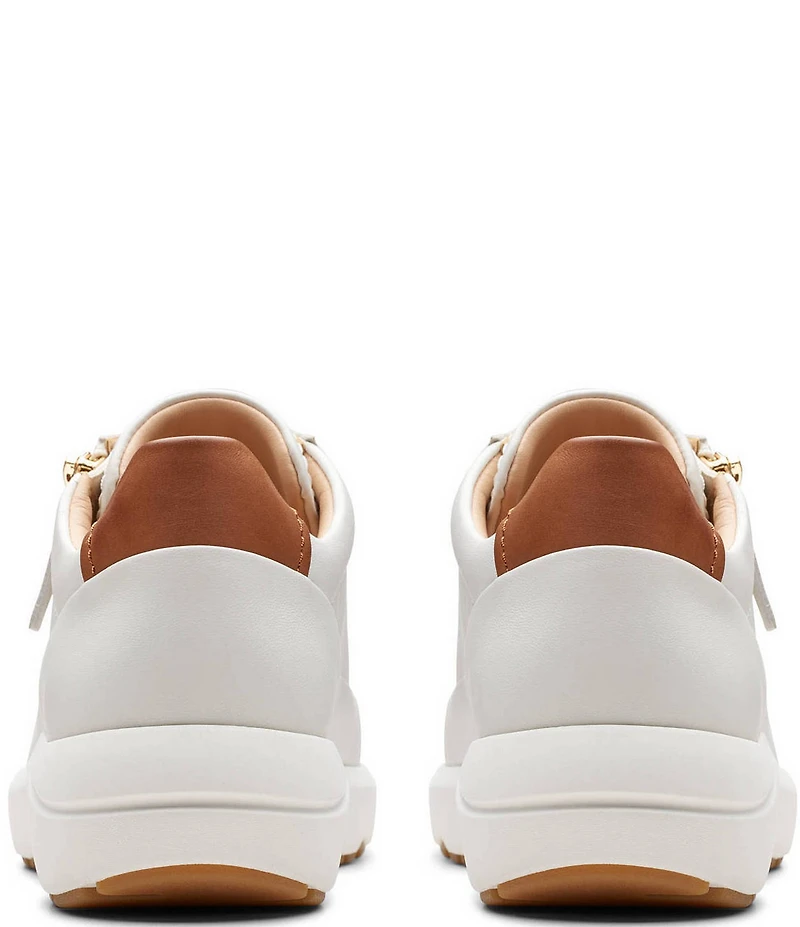 Clarks Signature Tivoli Leather Side Zip Wedge Sneakers