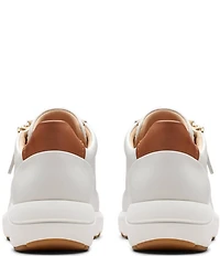 Clarks Signature Tivoli Leather Side Zip Wedge Sneakers