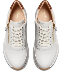 Clarks Signature Tivoli Leather Side Zip Wedge Sneakers