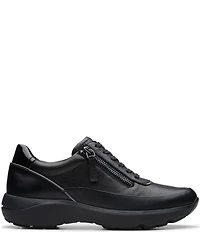 Clarks Signature Tivoli Leather Side Zip Wedge Sneakers
