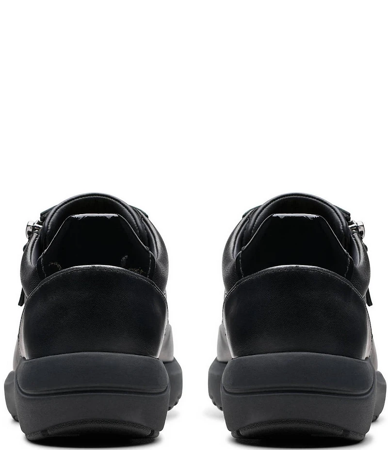 Clarks Signature Tivoli Leather Side Zip Wedge Sneakers
