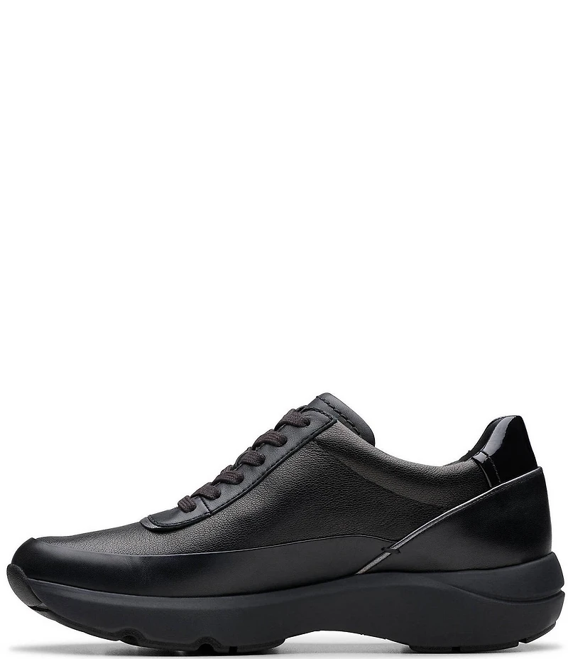 Clarks Signature Tivoli Leather Side Zip Wedge Sneakers