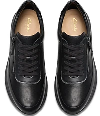 Clarks Signature Tivoli Leather Side Zip Wedge Sneakers