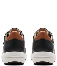 Clarks Signature Tivoli Leather Side Zip Wedge Sneakers